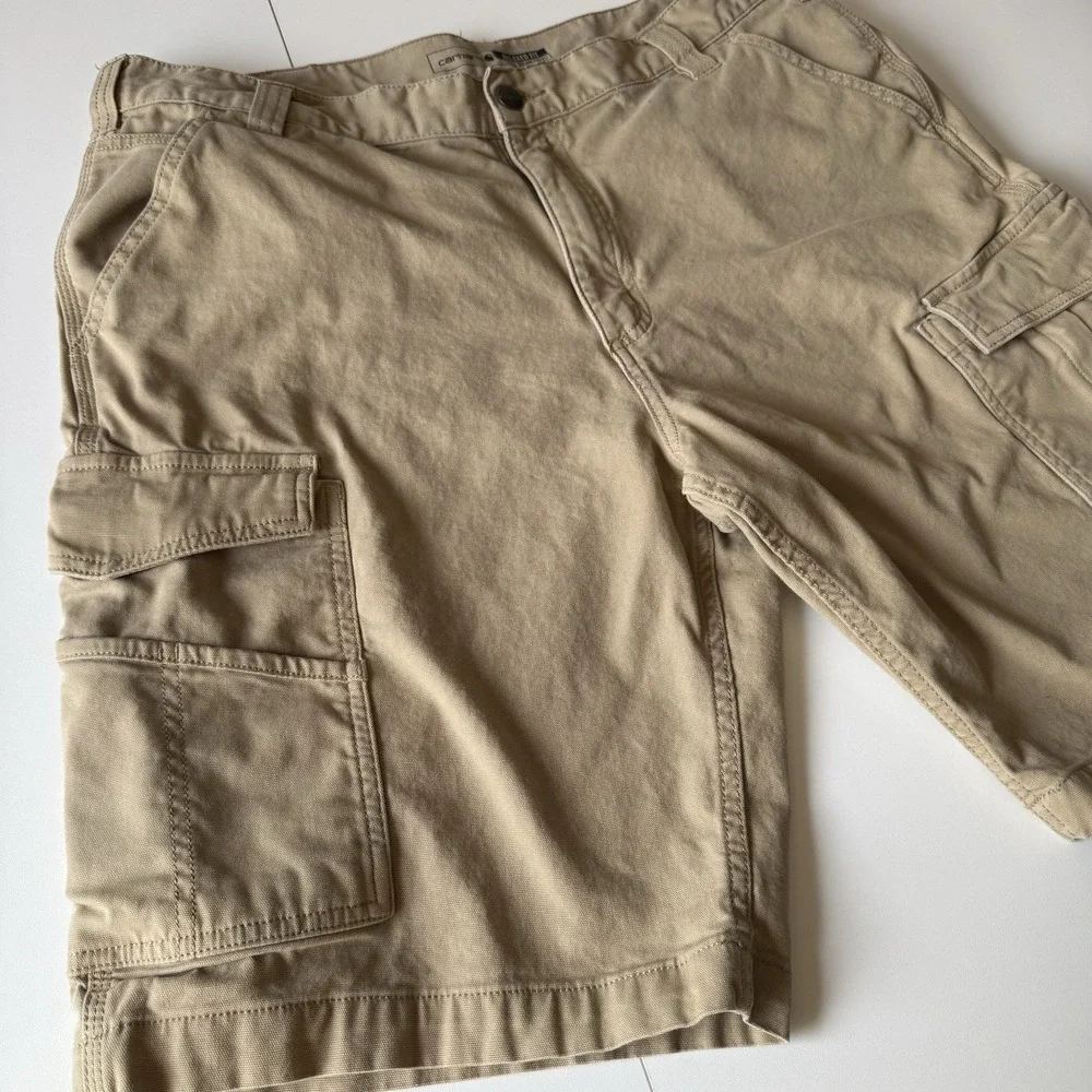 Carhartt‎ Men's Relaxed Fit Canvas Beige Cargo Shorts Size 38 10